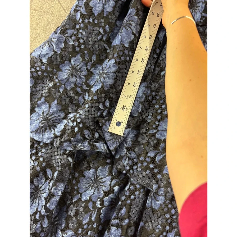 Lulus Blue Molinetto Floral Lace Tiered Maxi Dress V-Neck Formal Fairy Prom XS - Picture 6 of 7